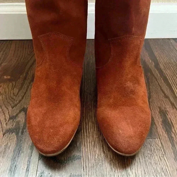 Free People Ashville Slouchy Suede Leather Ankle Boots Size 36, US 6 Rust 935296 - Picture 9 of 16
